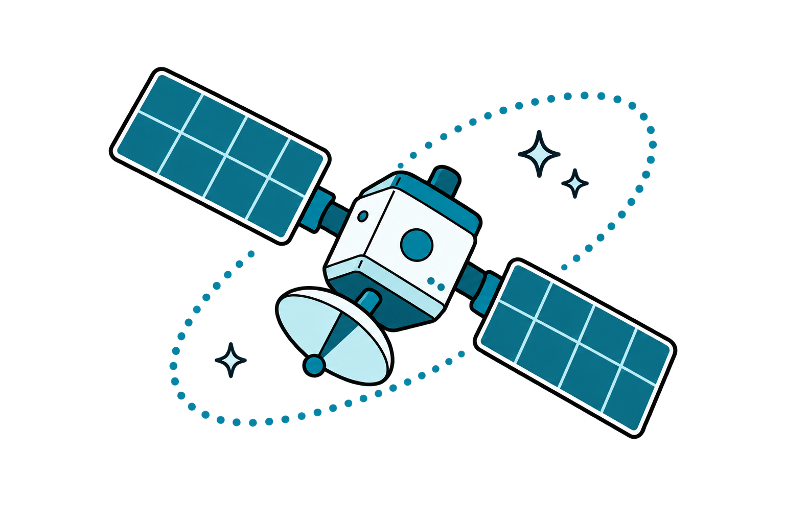 A satellite in orbit
